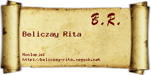 Beliczay Rita névjegykártya