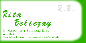 rita beliczay business card